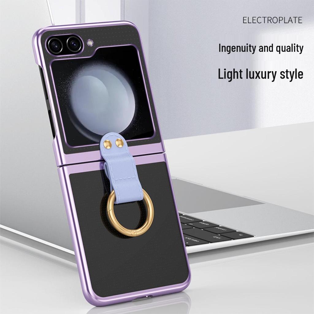 Samsung Z Flip7 FE Galvanisierte Ringständerhülle für Flip6/5/4/3 - Schutzhülle mit harter Schale