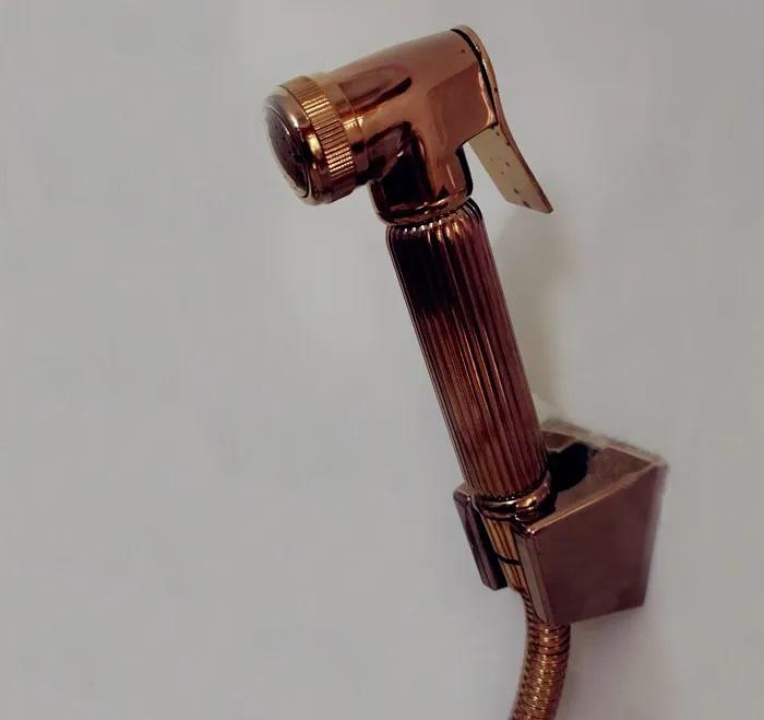 shiny Rose Gold brass Bidet Sprayer hand held toilet bidet spray shattaf set copper bathroom toilet shower head jet set BD040