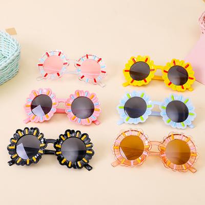 Children'S Sunglasses Uv-Proof Children'S Sunglasses Trendy Boys And Girls Fashion Glasses Baby Cartoon Sunflower Glasses