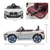BMW i4 Licensed 12V Kids Electric Ride-On Car, White, Red and Light Blue
