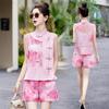 Shorts set Women's summer design sense Small retro fashion vest two-piece set