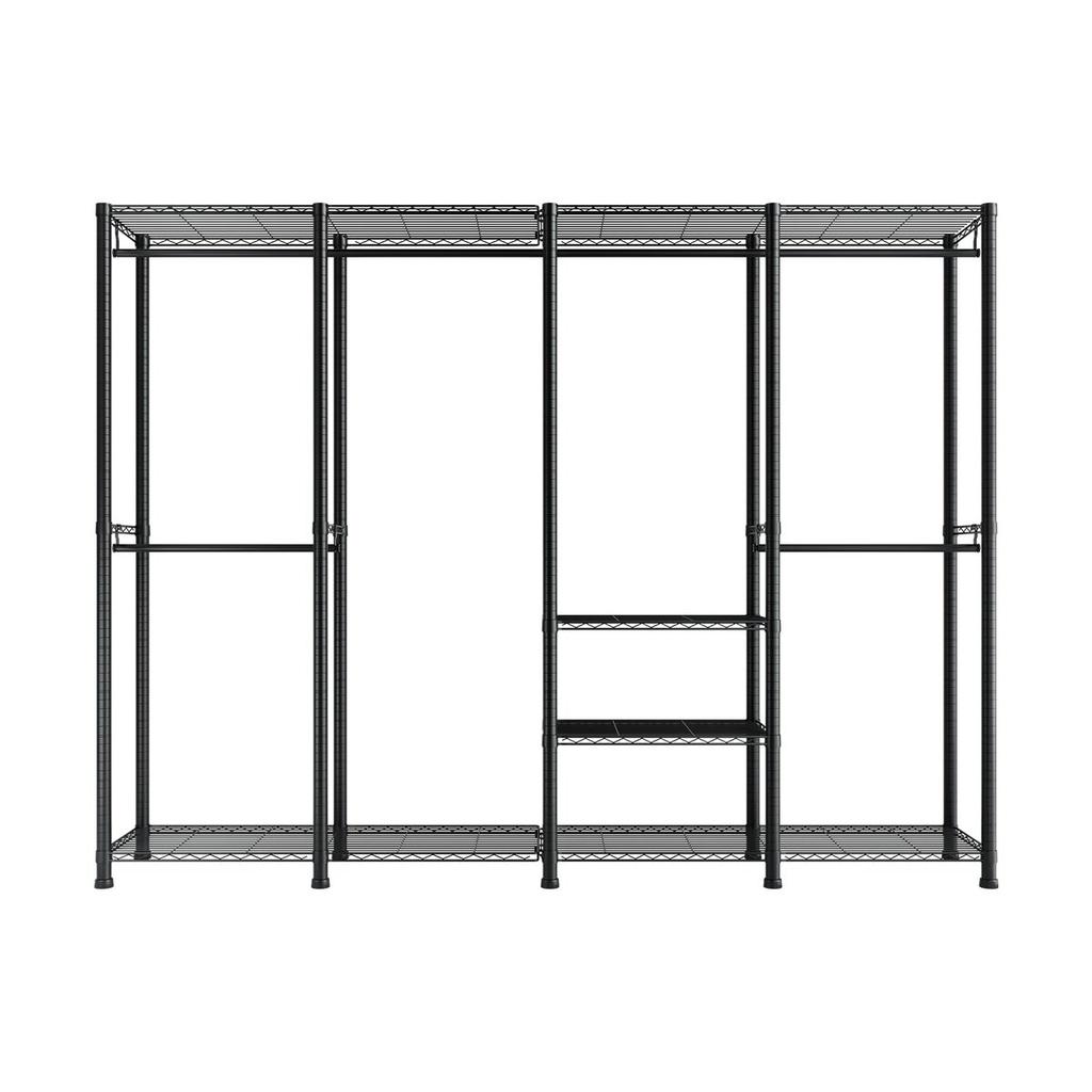 Clothing Garment Rack, Heavy Duty Closet Wardrobe, Adjustable Tiers Clothes Racks with Steel Frame, 499 kg Load Capacity Clothes Rack with 4 Hanging