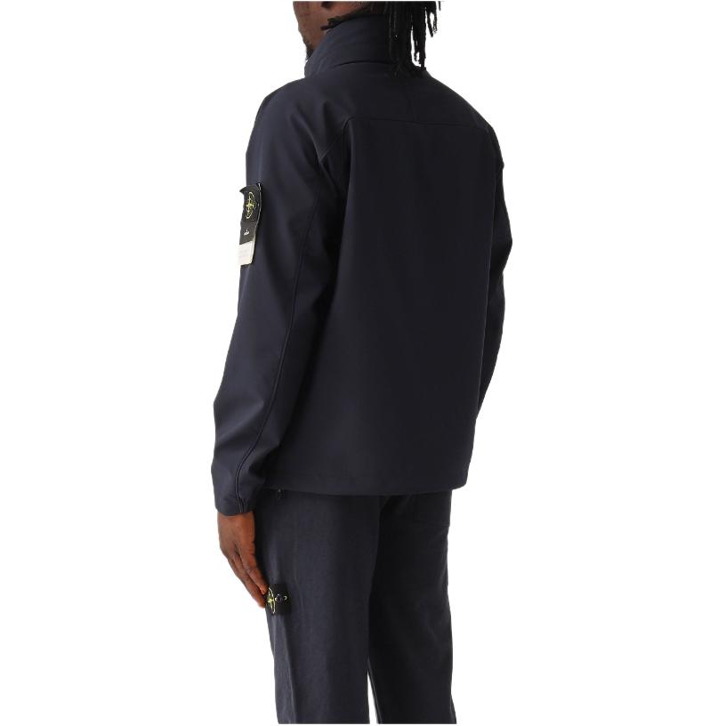 Stone Island Ss25 Zip Logo Stand Collar Long Sleeve Jacket Men jackets Blue K1S154100010S0A22-V0020