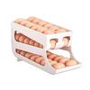 Caja de Almacenamiento de Huevos Deslizante Multicapa Caja de Huevos Estilo Escalera Gran Capacidad Rodante Automático Organizador de Bandeja de Huevos para Refrigerador