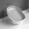 Soap Holder Drain Water Soap Dish Leaf Shape Soap Box Shower Soap Drainer Suction Cup Soap Container Modern Bathroom Accessories