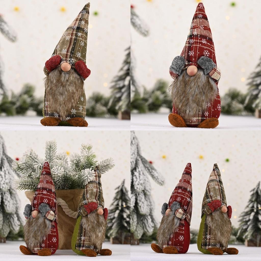 Christmas Tabletop Playful Decor Featuring Eyecovered Faceless Doll With Gloves