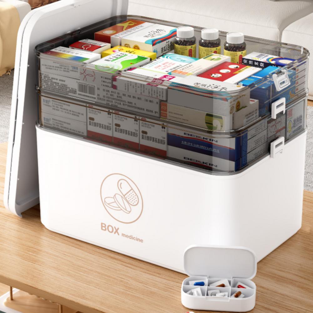 Portable Storage Solution Travel-friendly Storage Container Capacity Portable Pill Storage Box with Handle Sealing for Travel