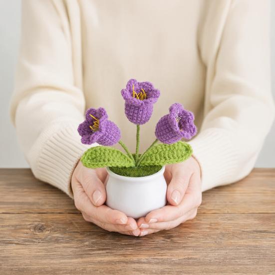 Crocheted Flower Lightweight Ring Yarn 1 Pc
