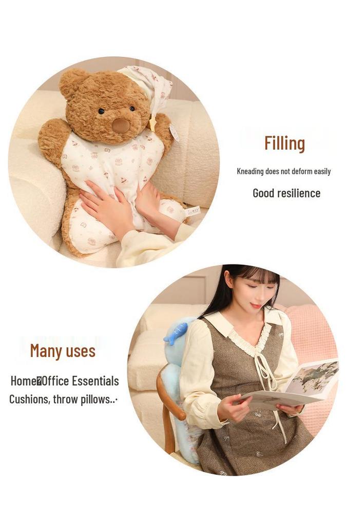 Giant Soothing Animal Plush Hug Pillow - Cute Stress Relief Gift for Girls' Birthdays