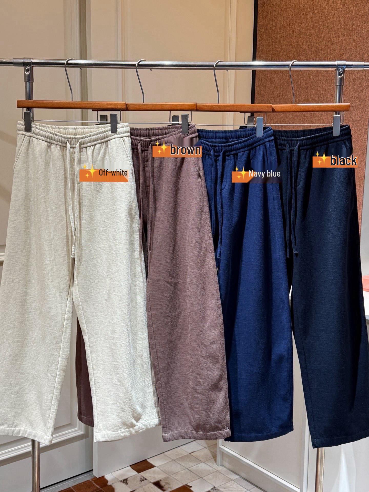 Women s Multi-Color Ramie Blend Velvet Casual Pants Small