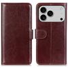 For iPhone 17 Pro Max Case Crazy Horse Texture PU Leather Phone Stand Cover