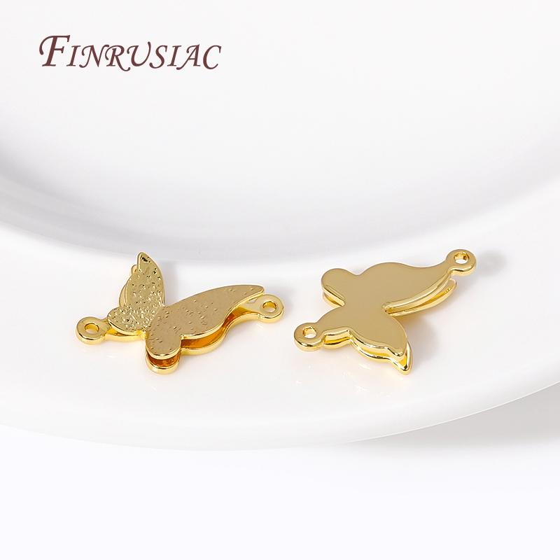 Trendy 18K Gold Plated Brass Butterfly Charms Pendants Connector DIY Earrings Necklaces Charms Jewellery Making Accessories