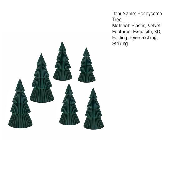 6 Pcs Honeycomb Christmas Tree 3D Folding Christmas Tree Tabletop Centerpiece
