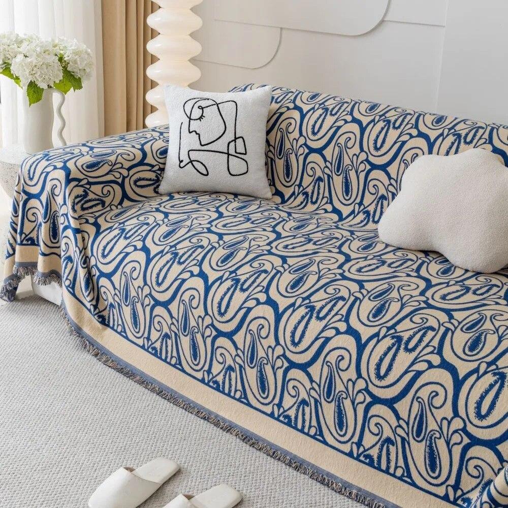 Paisley Sofa Cushion Cover Double Side Couch Cover Sofa Slipcover Universal Anti-cat Sofa Cover 1.2.3.4 Seat Bandanna Blanket