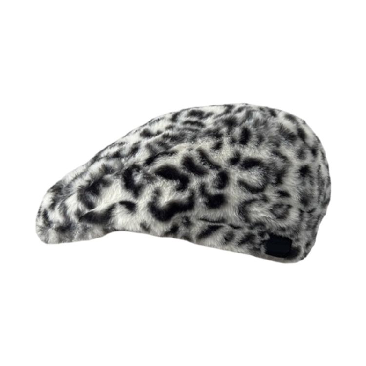 

Popular Flap Hat for Women Fashion Plush Painter Hat with Leopard Pattern Teens Girl Cabbie Caps Street Photography Hat білий