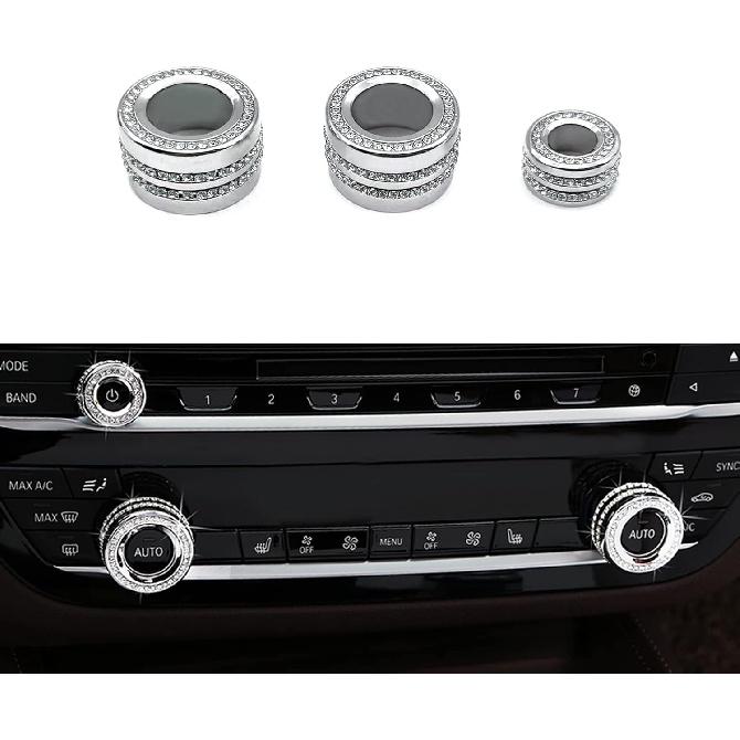 MICROCK Bling Engine Start Stop Ignition Button Cover for BMW 2 3 3GT 4 5 6 7 X1 X2 X3 X4 X5 X6 X6M M2 M3 M4 M5 M6 Series, Rhinestone Crystal