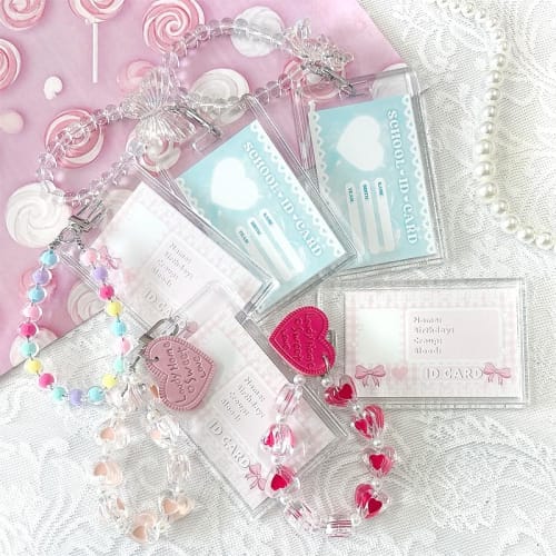 Beaded Trading Card Case, Card Holder, Hard Case for Trading Cards, Scratch-Resistant, Storage, PVC Material, Double-Sided Transparent, Bear Design, C