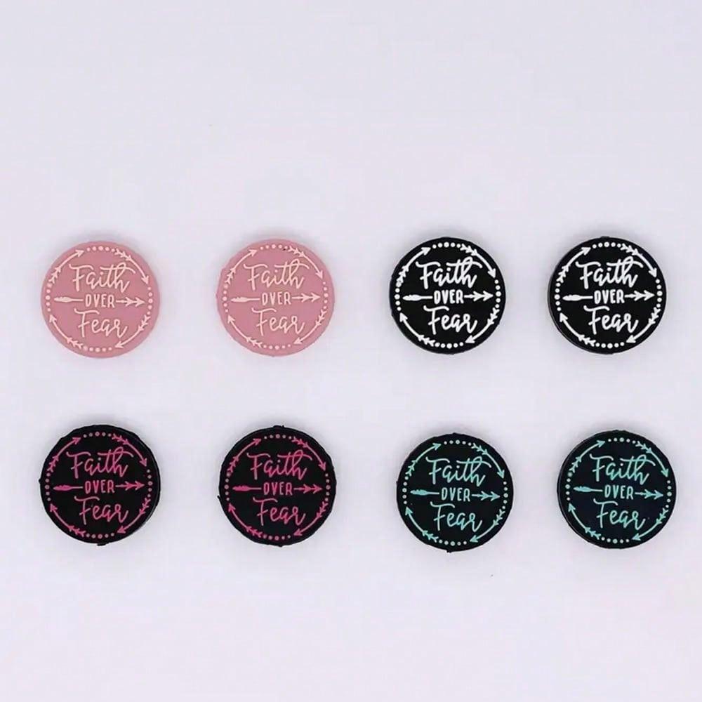 

8/20PCS Faith Inspired Silicone Bead Set, Suitable for DIY Jewelry and Handicraft Decoration, Durable Silicone Material
