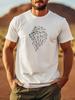 Black T-shirt - Soft Breathable Cotton Shirt with Bold Geometric Lion Head - Lightweight Summer Tee for Gym