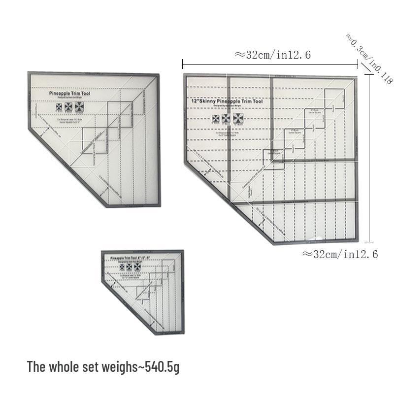 Acrylic Irregular 90° Sewing and Patchwork Ruler for Fabric Cutting