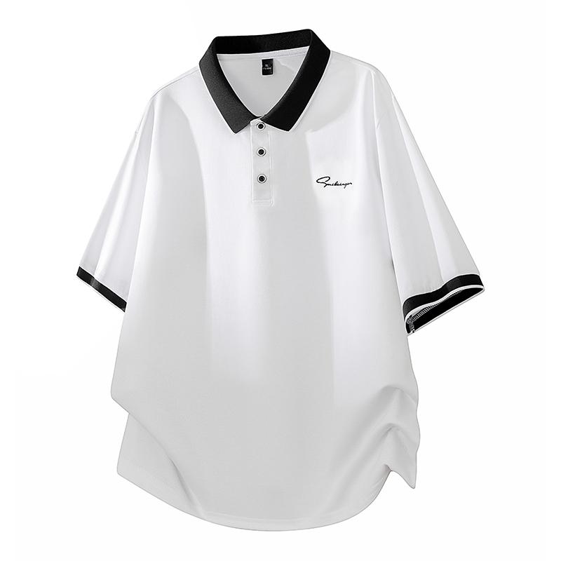 Sommer Ice Silk Herren Kurzarm T-Shirt Herren Kurzarm Poloshirt