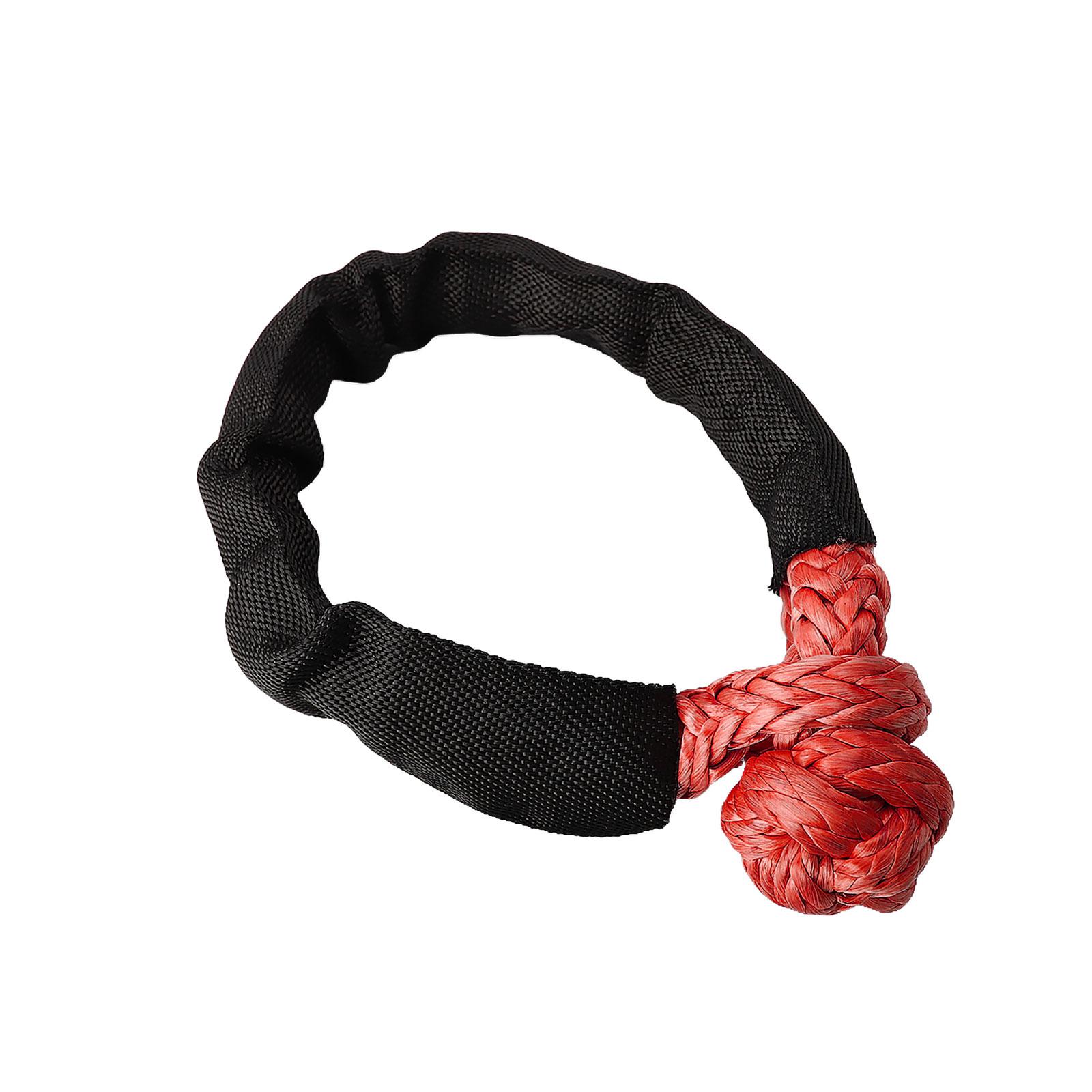 

41000lbs Soft Shackle Synthetic Rope Heavy Duty Offroad 4X4 Tow Shackle Strap with Protective Sleeve for Jeep Truck SUV червоний