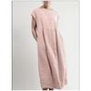 QICED Fashion Summer Spring Solid Color Print Short Sleeve O-Neck Casual Dresses