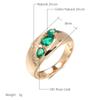 New  Rose Gold Ring For Women Unusual Green Natural Zircon Ethnic Bride Ring Vintage Wedding Jewelry Accessories