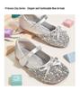 Princess Elsa Rhinestone Leather Shoes for Girls - Non-slip Flat Bottom Performance Footwear