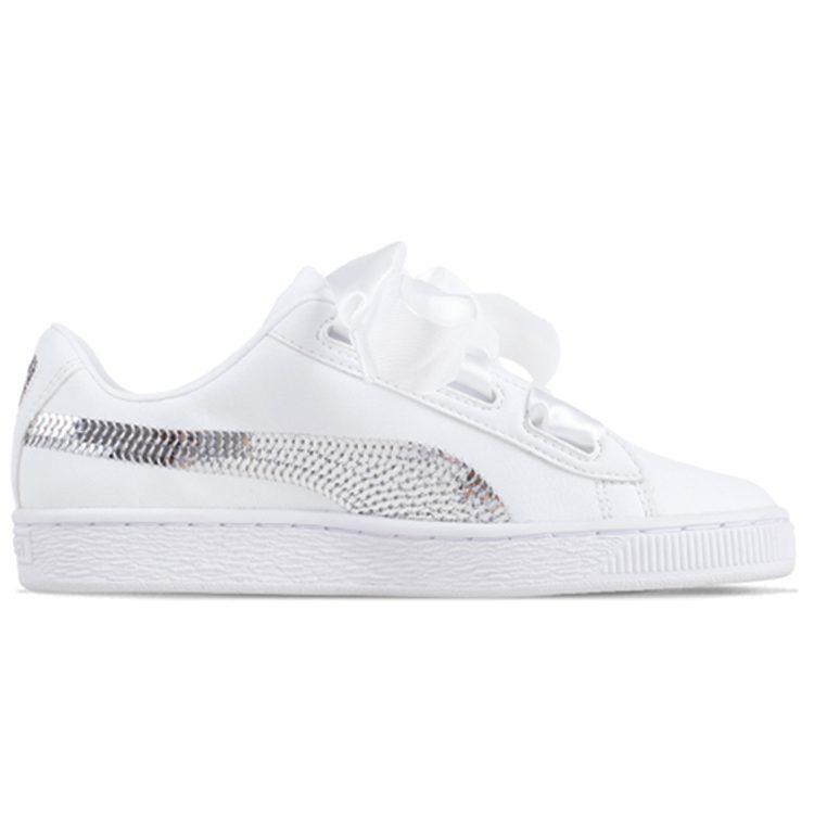 Puma Basket Low Top Kids' Skateboarding Shoes White Teenagers 366847-02