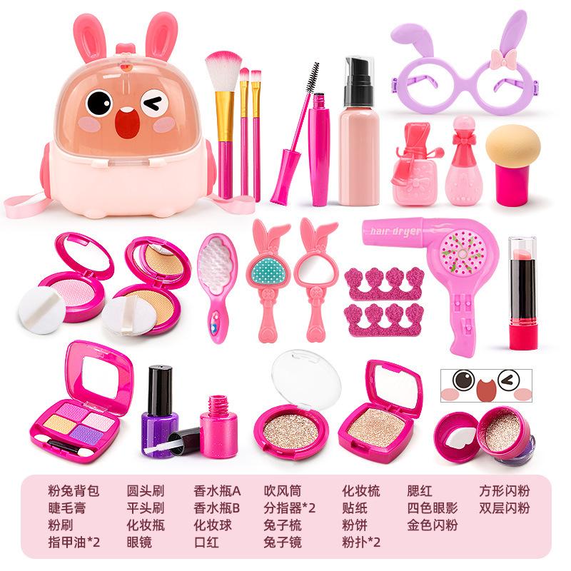 Simulation Children'S Cosmetics Set Rabbit Storage Backpack Girl Playing House Colorless Makeup Toy