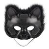 Plush Half-Face Cat Fox Mask Halloween Party Cosplay Costume Accessory Adult Unisex