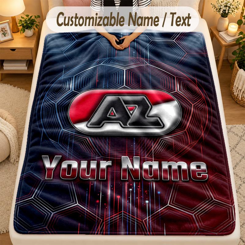 Flannel BlanketAZ Alkmaar Custom Name Text Personalized Soft Warm Throw Blanket Home Decor Gift