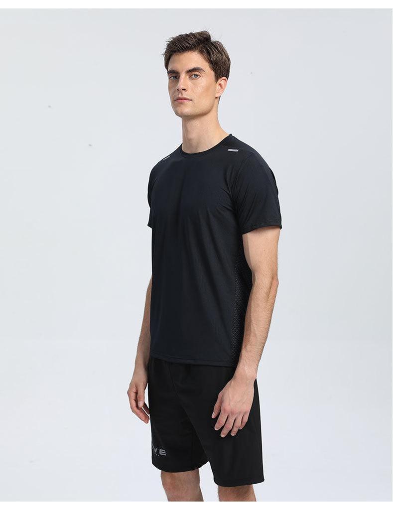 Men's Summer Quick-Dry Crew Neck Sports T-Shirt - Slim Fit, Short Sleeve, Custom Logo, Plus Sizes Available