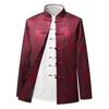 Men's Autumn Stand Collar Tang Suit Jacket - Long Sleeve Casual Coat for Middle-Aged & Elderly