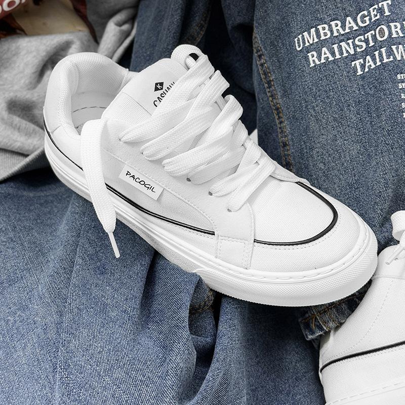 2025 New Canvas Board Shoes Trendy with Hong Kong Style Retro Student Sports Guochao Youth Men's Shoes Fashionable and Casual Large Size