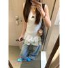 Plus-Size French Lace Trim Camisole Top for Women, Summer New Style, Loose Fit, Slimming Sleeveless Short Dress