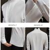 Spring Chinese Style High End Stand Up Collar Shirt Men's Long Sleeve Elastic Slimming Social Dress Shirt