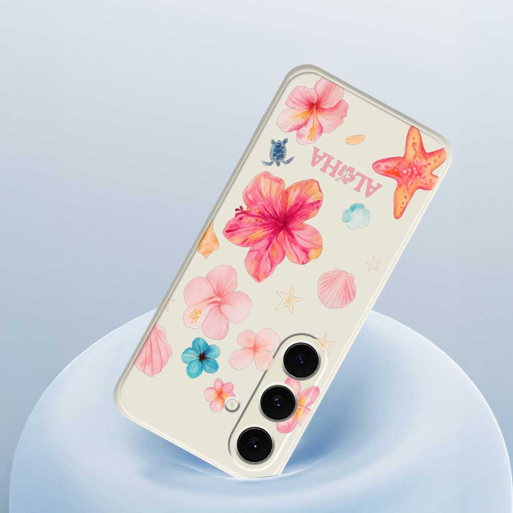 For Samsung Galaxy S25 FE Case Flower Pattern Printing Straight Edge TPU Phone Back Cover