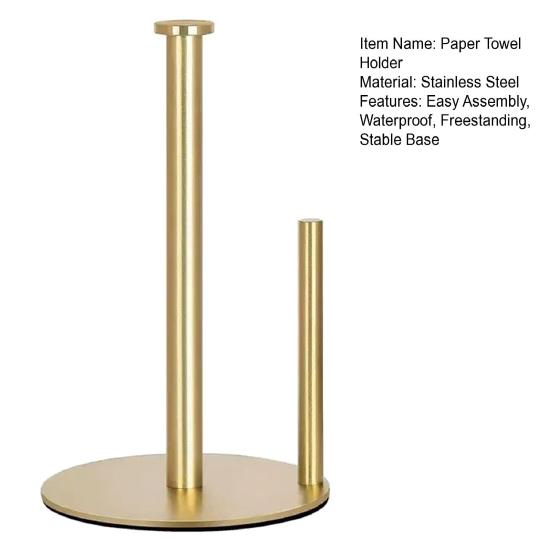 Stojak na ręczniki papierowe na blat Stal nierdzewna Uchwyt na rolkę papieru Higieniczny wolnostojący dozownik ręczników papierowych do kuchni łazienki
