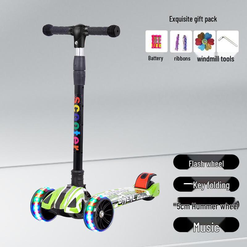 Hulajnoga składana 3 w 1 Little Wen Tong ze światłami dla dzieci w wieku 2-12 lat