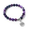 Stylish Adjustable Elastic Buddhas Bead Bracelet with Lotuses Charm Stretch Wristchain Accessories For Women Men