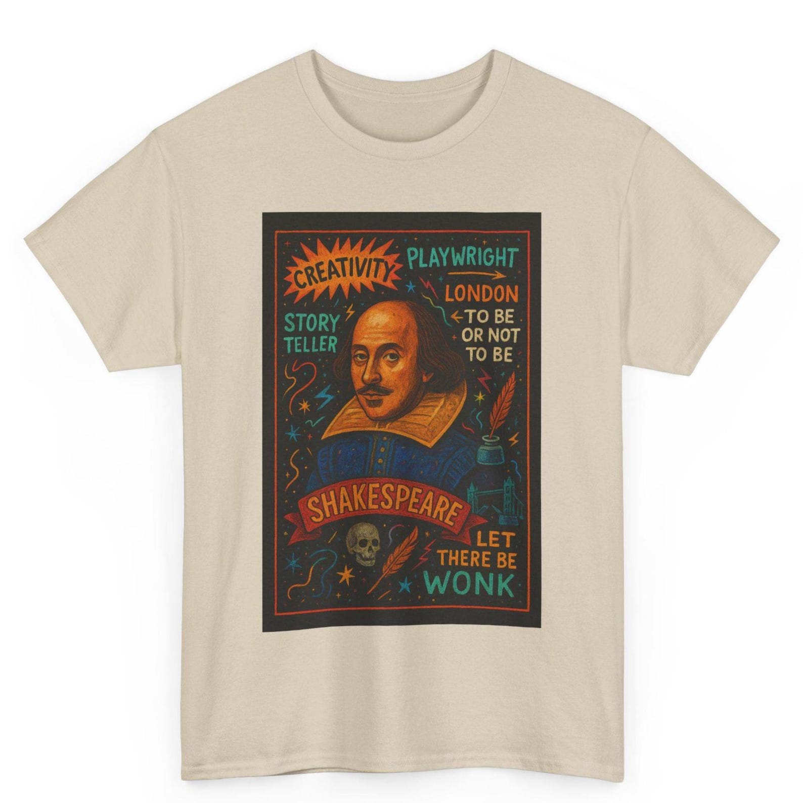William Shakespeare T-Shirt: Vintage Bard Graphic Tee, Literary Gift S