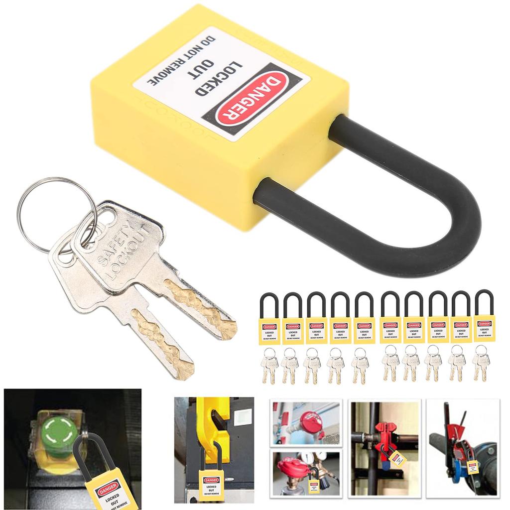 Lockout Tagout High Heat Impact Includes for Electrical Factory Work Maintenance and and Disaster Prevention Padlock, Insulated, Strength,