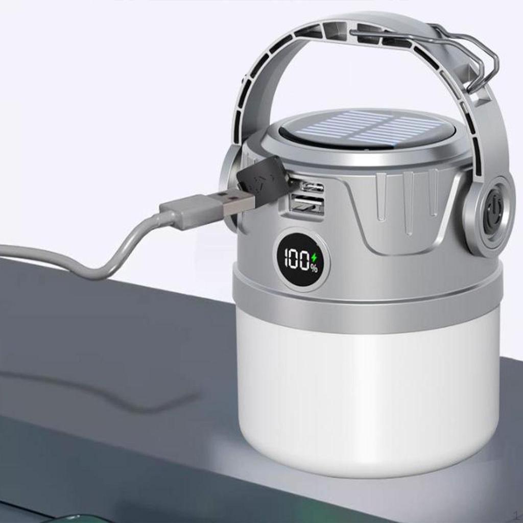 Solar Campinglaterne Zeltlampe Wiederaufladbar Wasserdicht Notlicht Taschenlampe für