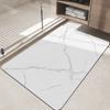 Luxury Watercolor Marble Bath Mat, Non-Slip Bathroom Rug, Gold Accent Floor Mat for Shower, Vanity  Entryway Decor