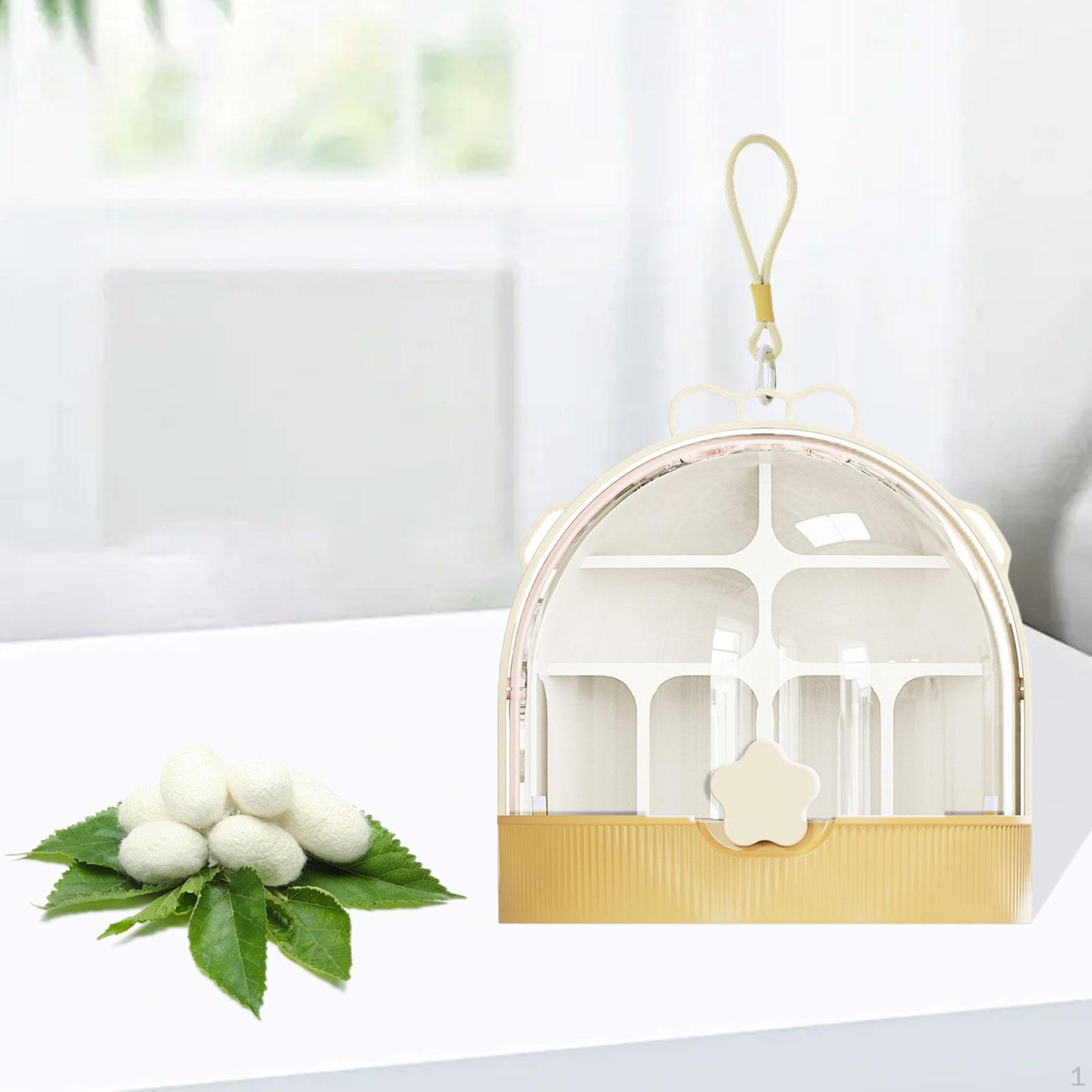 

Ящик для разведения бабочек Клетка с ручкой для переноски Инкубатор с удобным для просмотра местом обитания в террариуме жёлтый