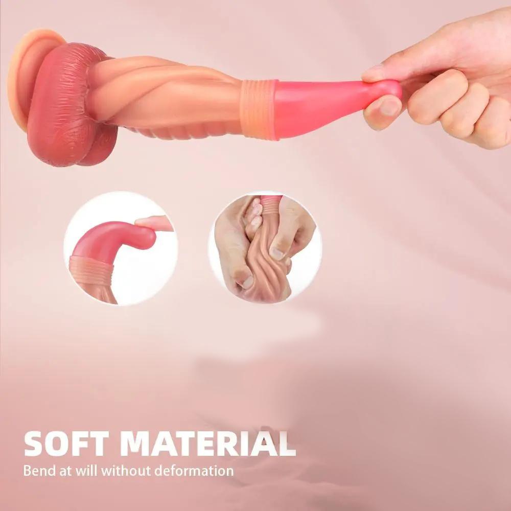 Weicher Silikon-Penis-Alien-Dildo mit Multi-Textur-Drachen-Dildo mit starkem Saugnapf, Analspielzeug, Alien-Dickdildo, Erwachsenenspielzeug für Frauen und Männer