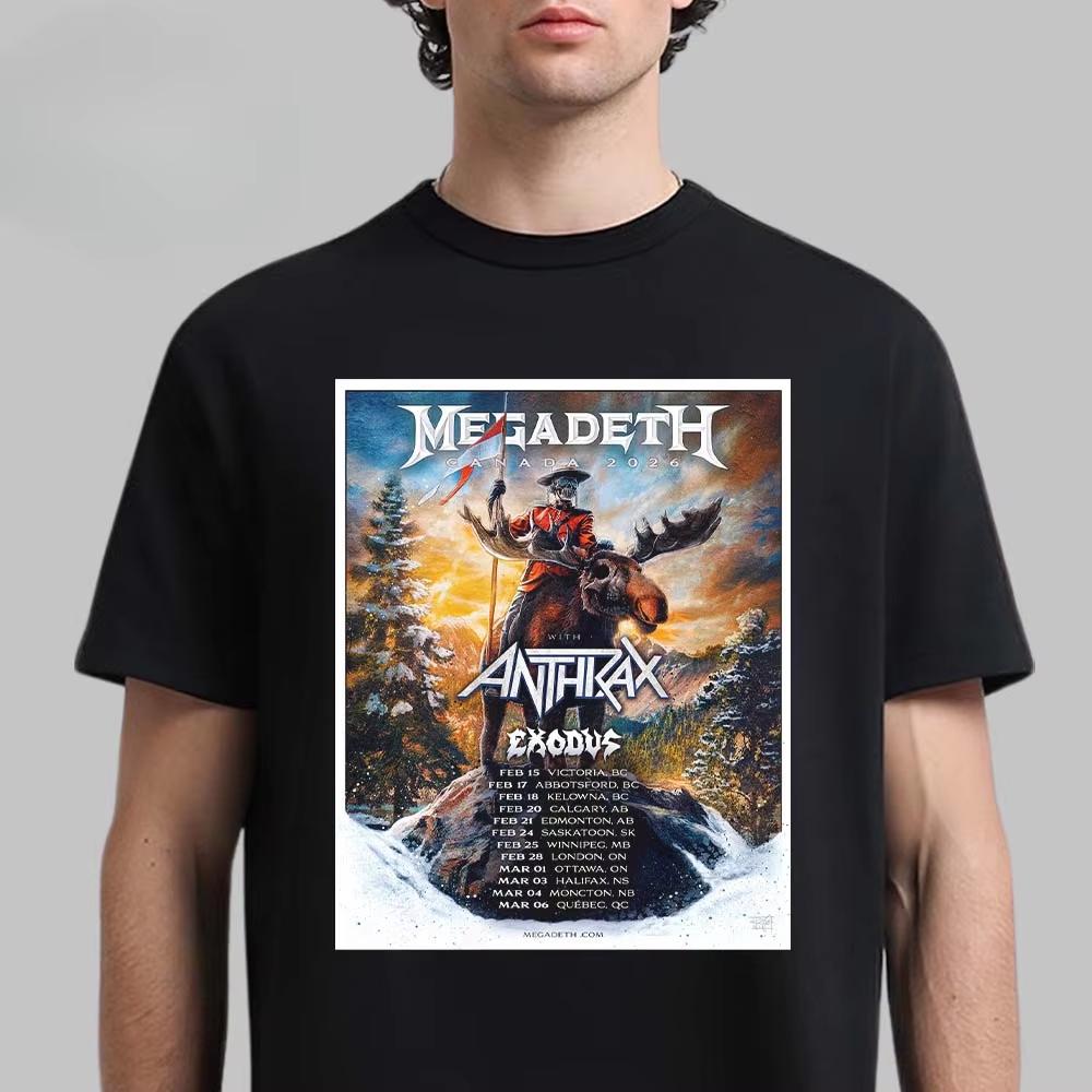 Megadeth Let There Be Shred Graphic Tee Featuring Crossed Guitar Vic Rattlehead Thrash Metal Streetwear Casual Unisex Top