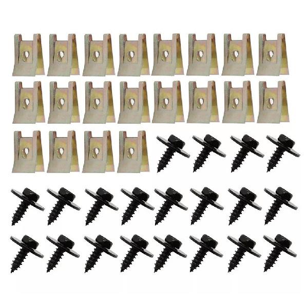 40Pcs Metal Car Screw Body Fender Bumper Retainer U Nut Clips Gasket Fastener US